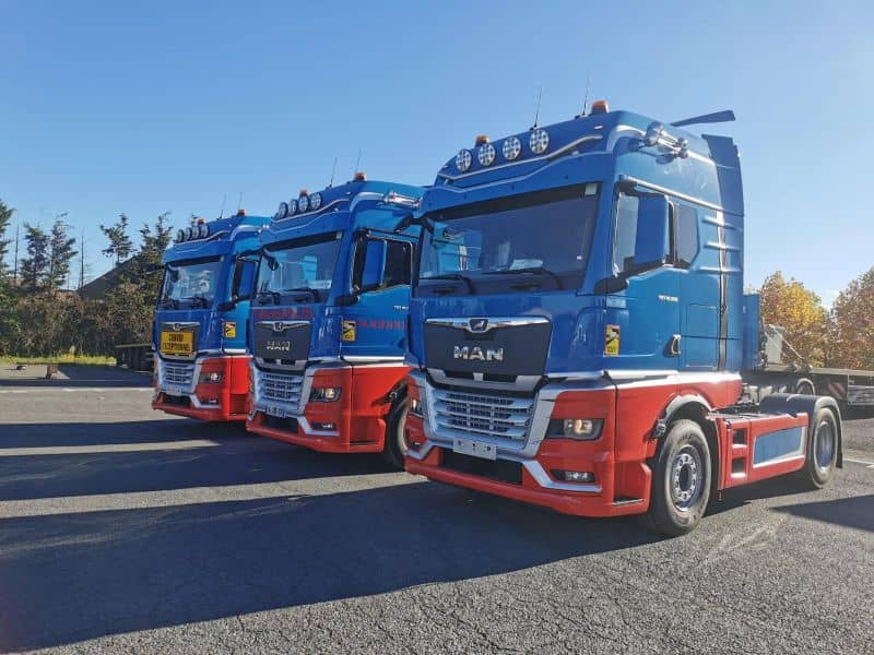 Tracteurs MAN TGX Transports Montbrisonnais et Transablis fonctionnant au B100, huile de colza française