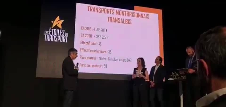 Présentation Transports Montbrisonnais et Transablis sur scène aux Étoiles du Transport 2021